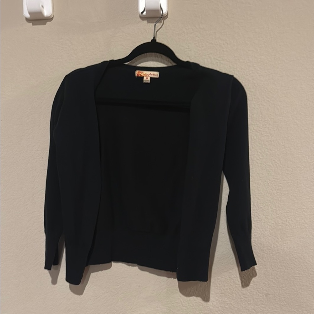 Versatile Black Knit Cardigan Sweater